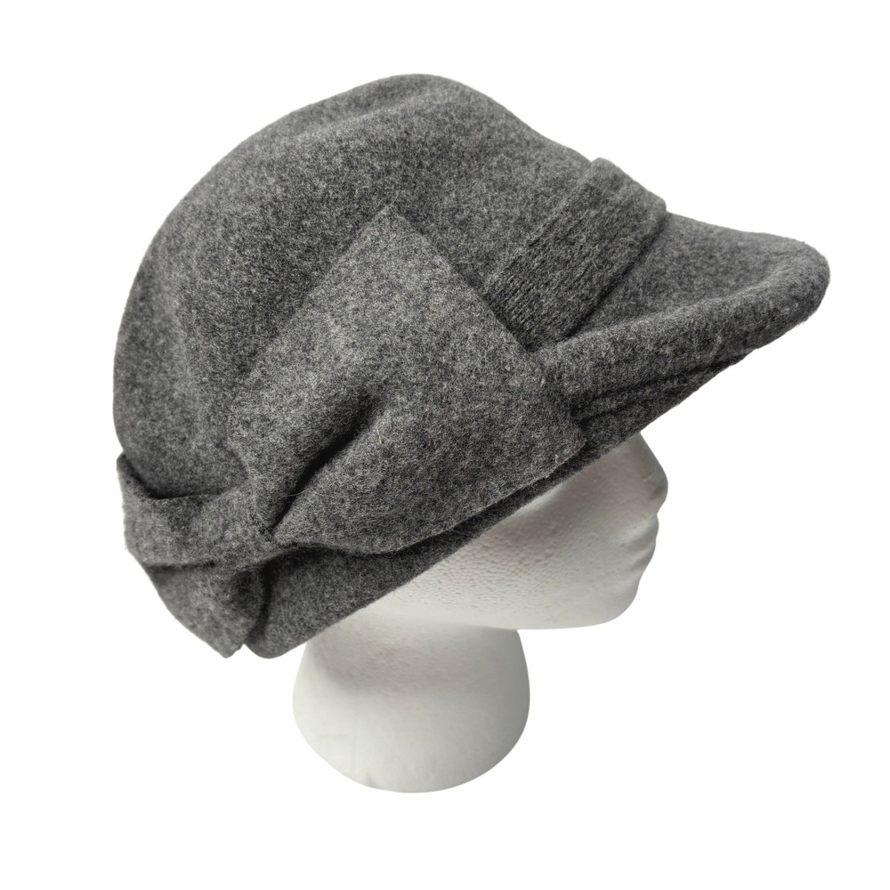 Siggi Womens Gray Wool Blend Fedora Bow Accent‎ Hat Size 57cm